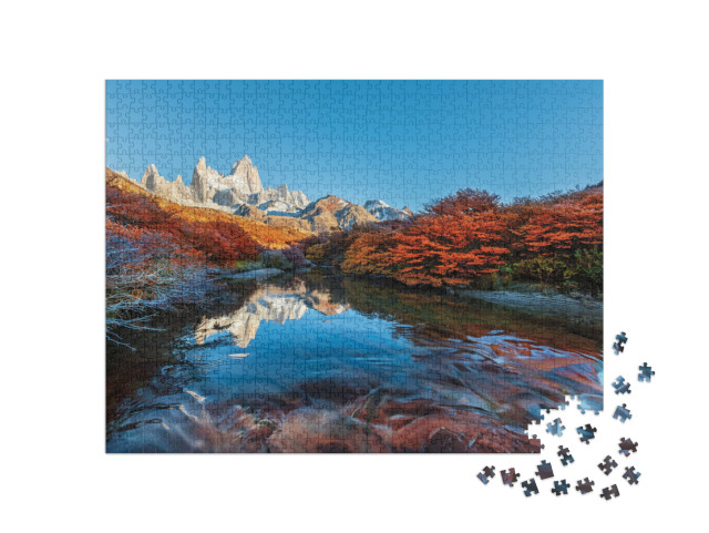 puzzle 1000 dílků „Fitz Roy: hora poblíž El Chalten v Patagonii, Argentina, Chile“