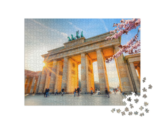 puzzle 1000 dílků „Braniborská brána na jaře, Berlín“