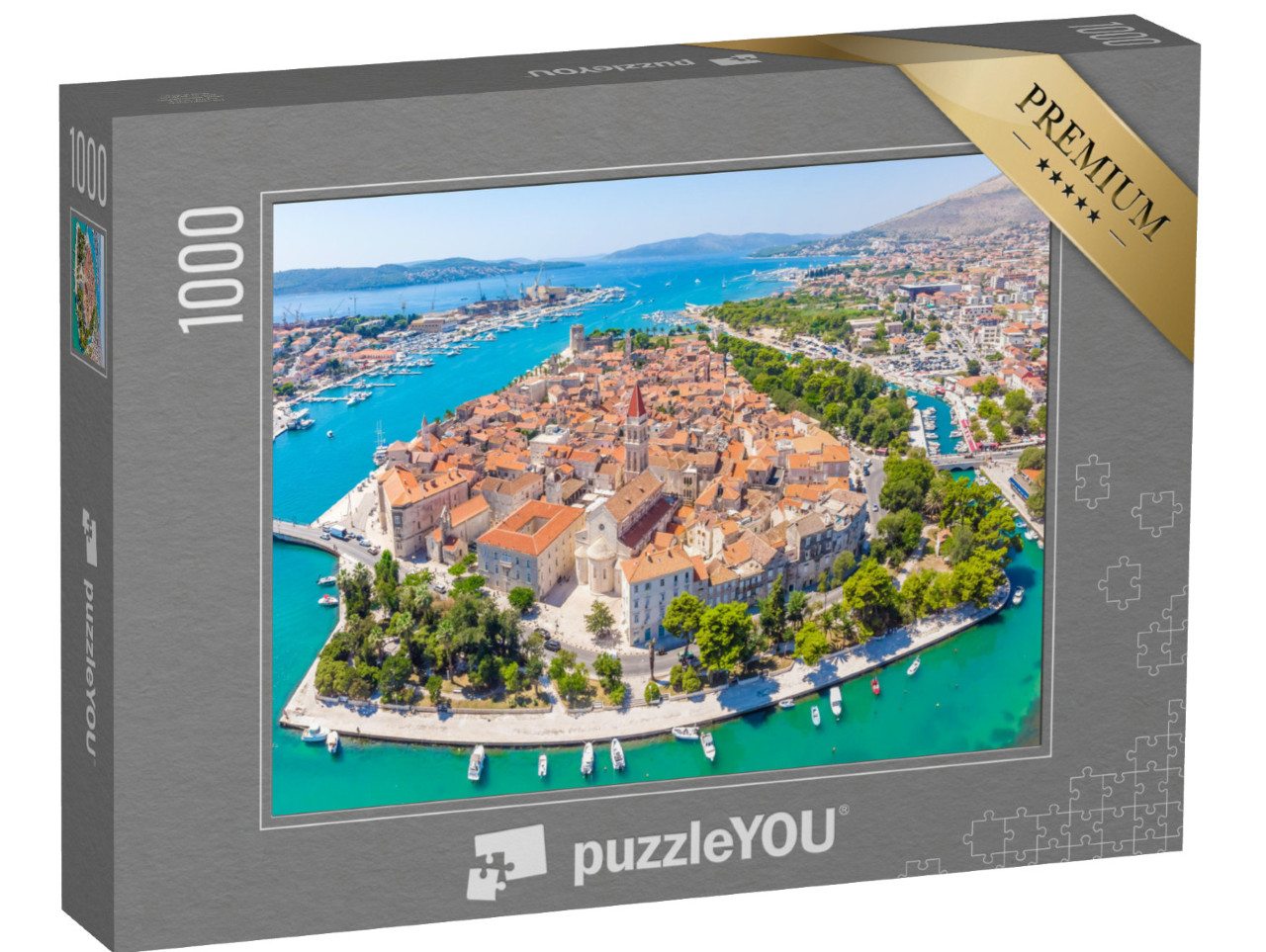 puzzle 1000 dílků „Letní letecký pohled na Trogir, Chorvatsko“