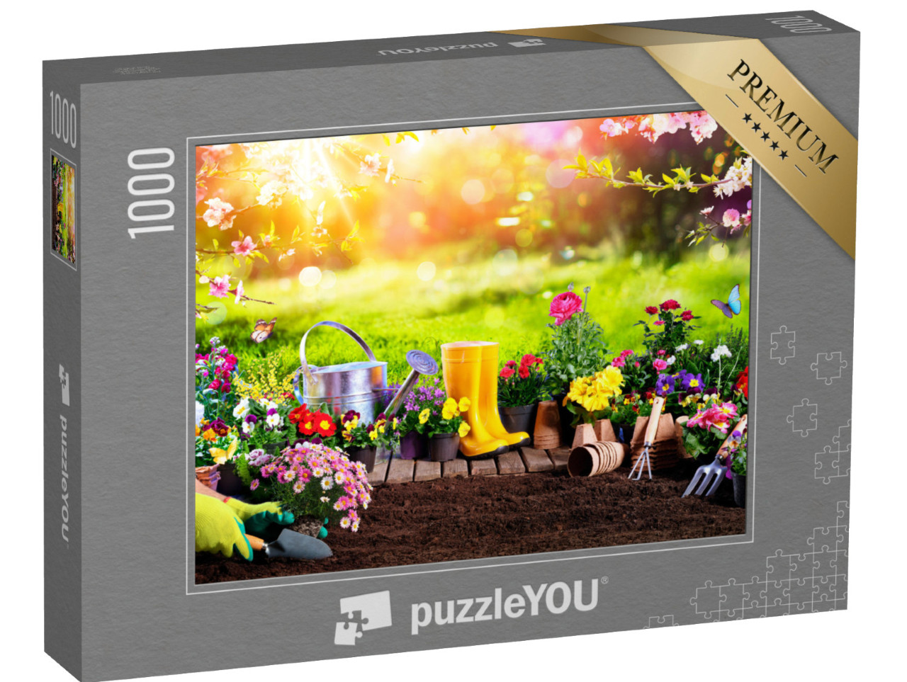 puzzle 1000 dílků „Jarní zahradničení na slunné zahradě“