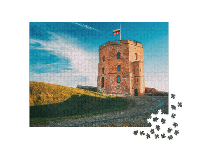 puzzle 1000 dílků „Gediminasova věž ve Vilniusu v létě, Litva“