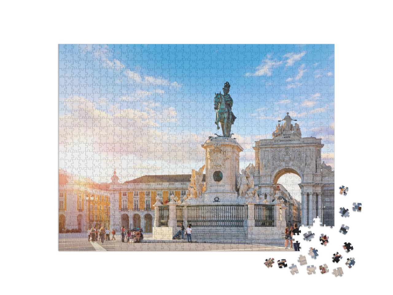 puzzle 1000 dílků „Král José I. Socha v historickém centru Lisabonu, Portugalsko“