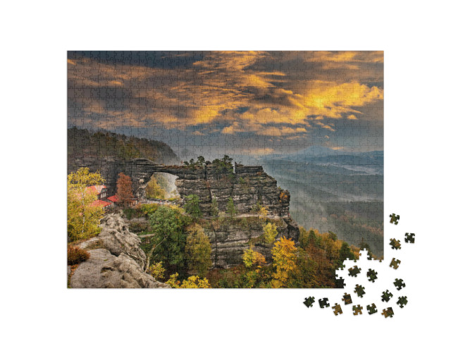 puzzle 1000 dílků „Pravčická brána, České Švýcarsko, Česká republika“
