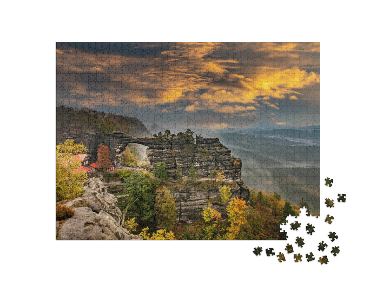 puzzle 1000 dílků „Pravčická brána, České Švýcarsko, Česká republika“
