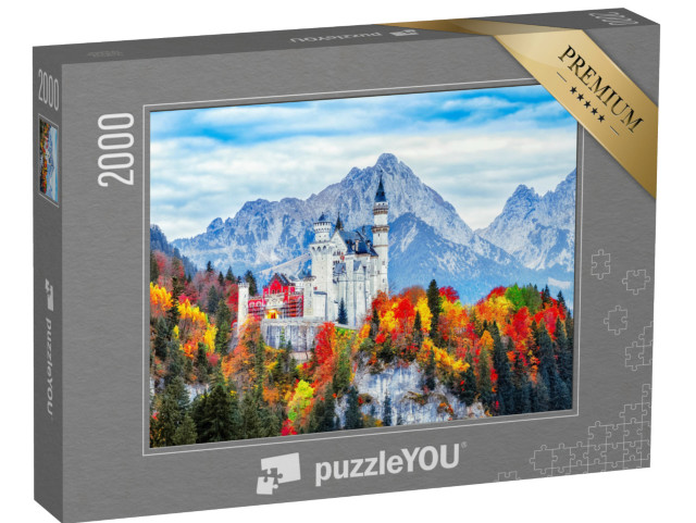 puzzle 2000 dílků „Zámek Neuschwanstein: podzimní dominanta Bavorska, Německo“