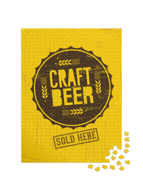 puzzle 1000 dílků „Craft Beer Brewery Artisan Creative Vector Stamp Sign Con...“