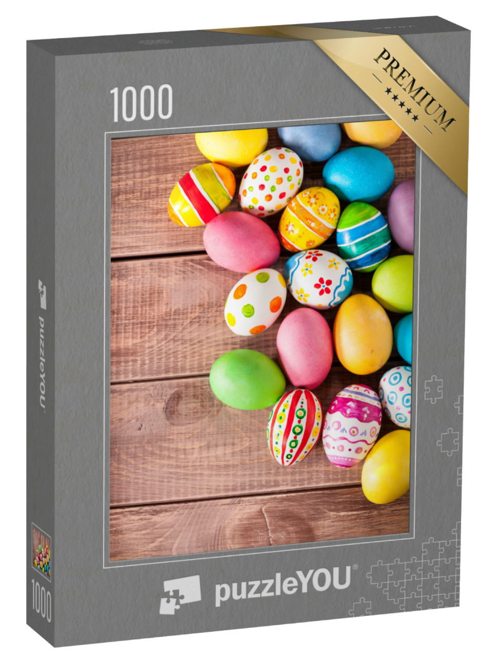 puzzle 1000 dílků „Veselá barevná velikonoční vajíčka“