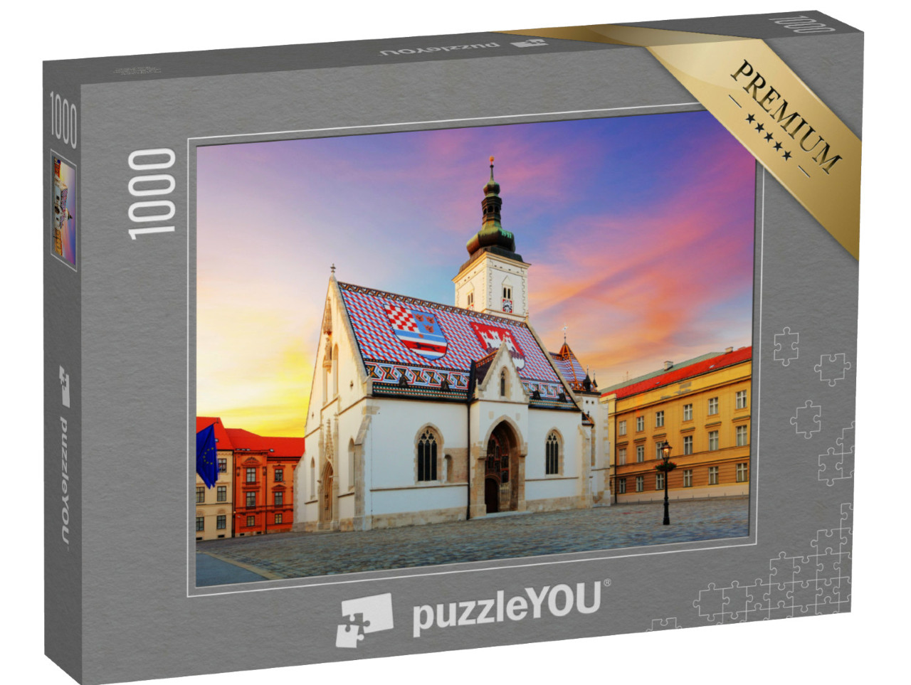 puzzle 1000 dílků „Kostel sv. Marka v Záhřebu, Chorvatsko“