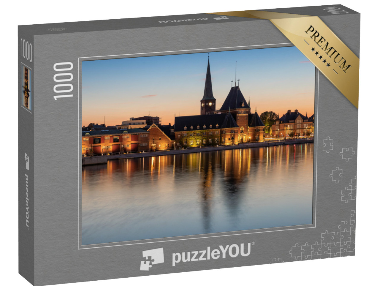 puzzle 1000 dílků „Přístav Aarhus, Dánsko“