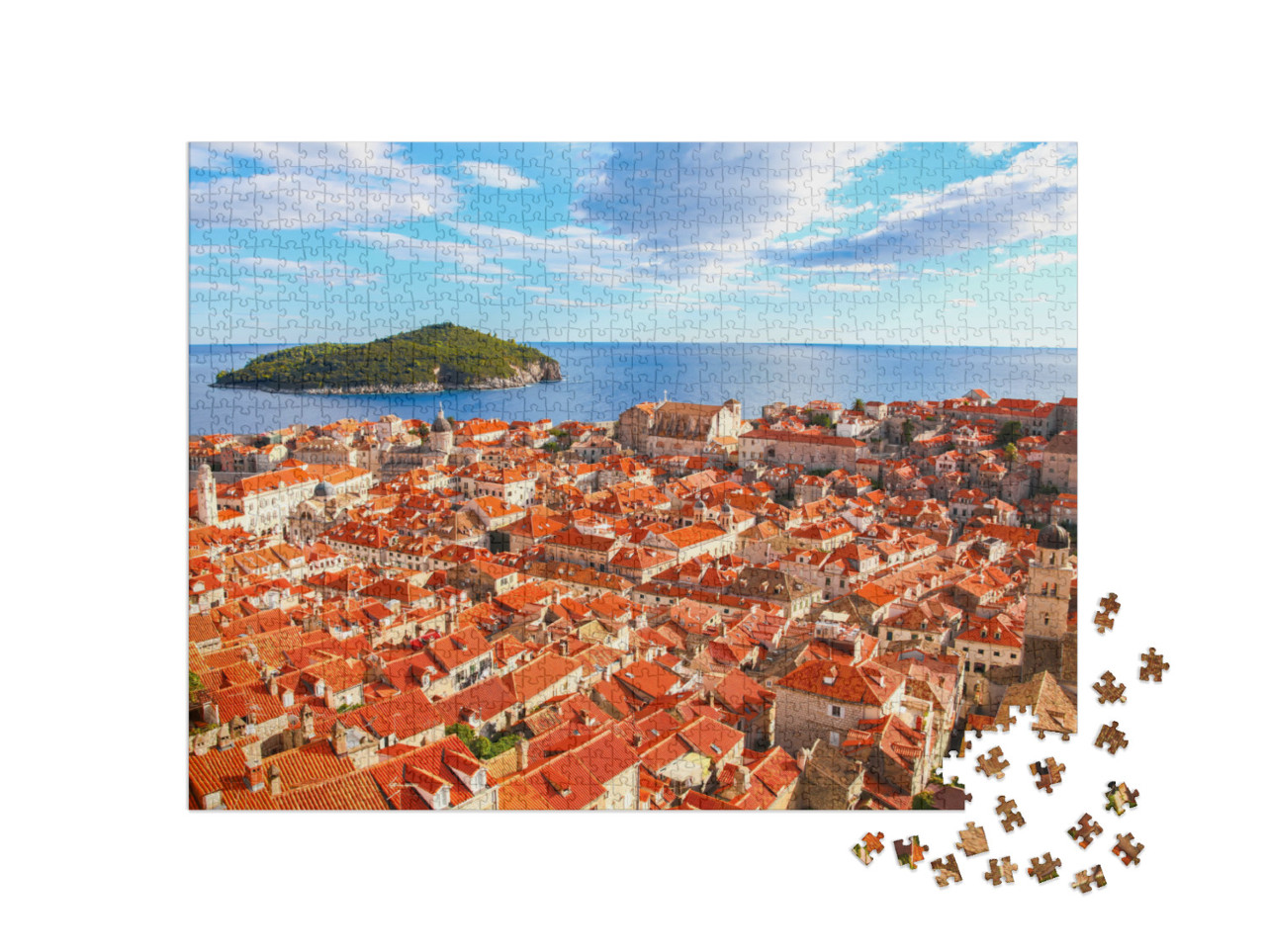 puzzle 1000 dílků „Staré město Dubrovník na Jadranu, Chorvatsko“