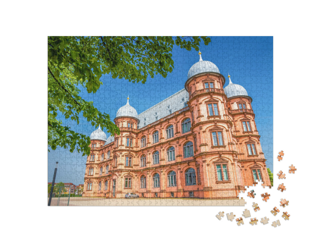puzzle 1000 dílků „Zámek Gottesaue, Karlsruhe“