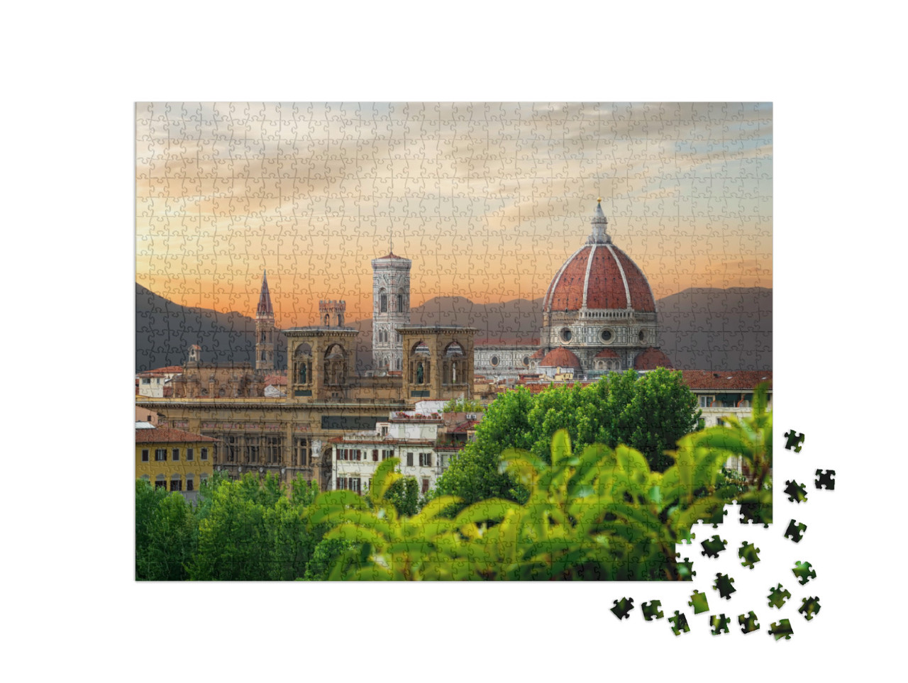 puzzle 1000 dílků „Večer nad katedrálou Santa Maria del Fiore, Florencie, Itálie“