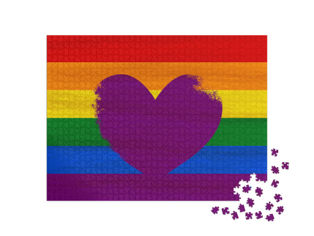 puzzle 1000 dílků „Lesby, gayové, bisexuálové a transsexuálové LGBT pride fla“
