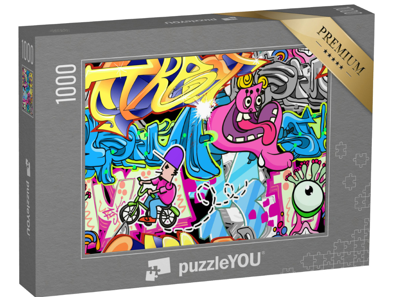 puzzle 1000 dílků „Zeď pokrytá graffiti“