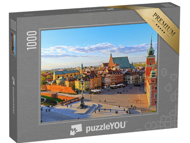 puzzle 1000 dílků „Pohled na Varšavu se Starým městem, Polsko“