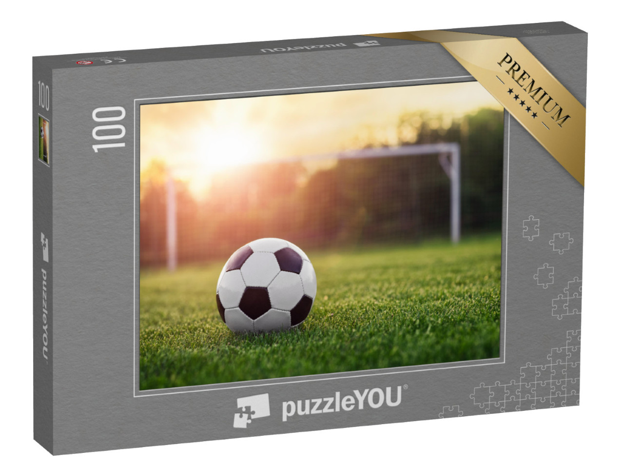 puzzle 100 dílků „Fotbal při západu slunce“