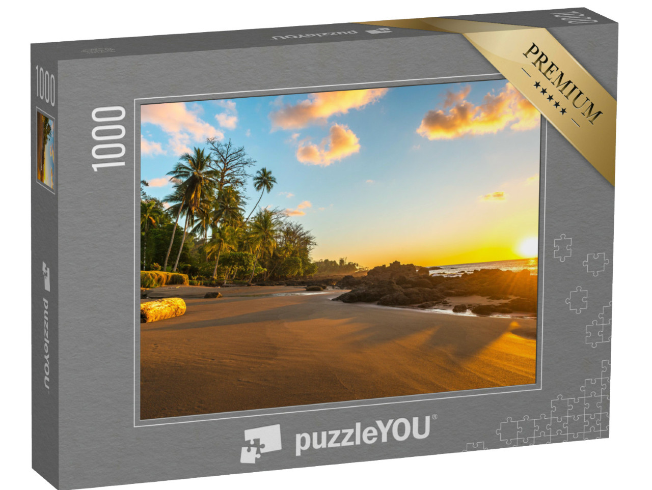 puzzle 1000 dílků „Tropický západ slunce u Pacifiku, Kostarika“
