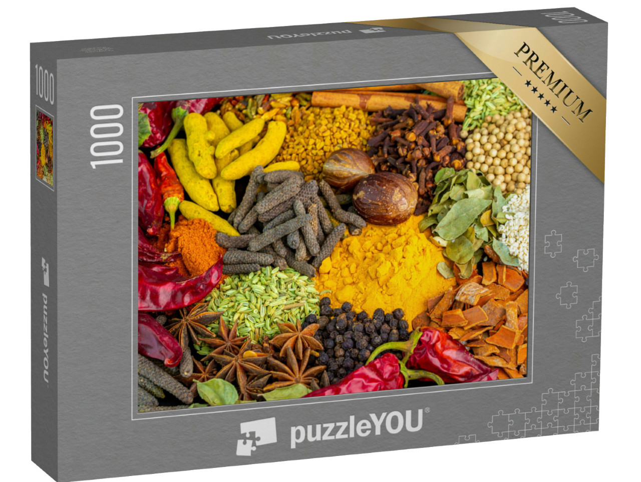 puzzle 1000 dílků „Různé koření, papriky a bylinky“
