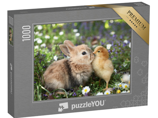 puzzle 1000 dílků „Nejlepší přátelé: králíček a kuřátko“