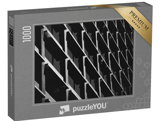 puzzle 1000 dílků „Abstraktní architektura v černé a bílé“