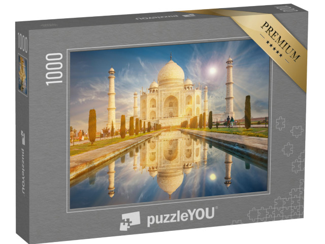 puzzle 1000 dílků „Na jižním břehu řeky Jamuny leží Tádž Mahal, Ágra, Uttarpradéš“