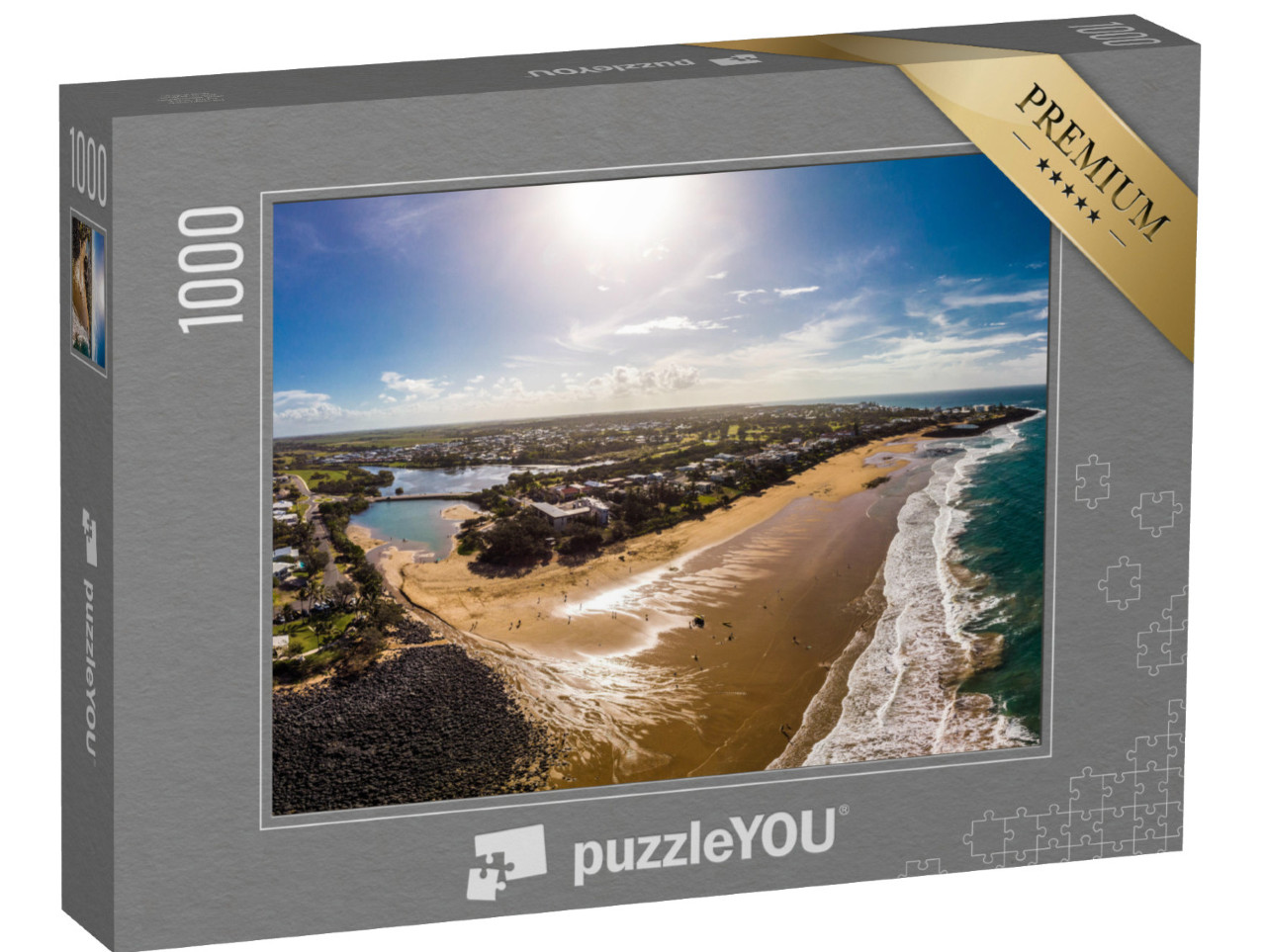 puzzle 1000 dílků „Pohled z dronu na pláž Bargara a okolí, Queensland, Austrálie“