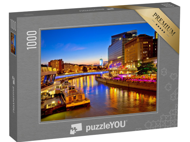 puzzle 1000 dílků „Moderní večerní pohled na Vídeň, hlavní město Rakouska“