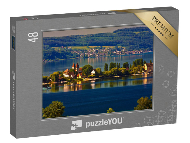 puzzle 48 dílků „Malebný ostrov Reichenau v Bodamském jezeře“