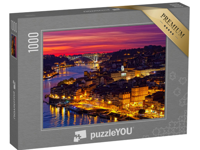 puzzle 1000 dílků „Krásné staré město Porto při západu slunce, Portugalsko“
