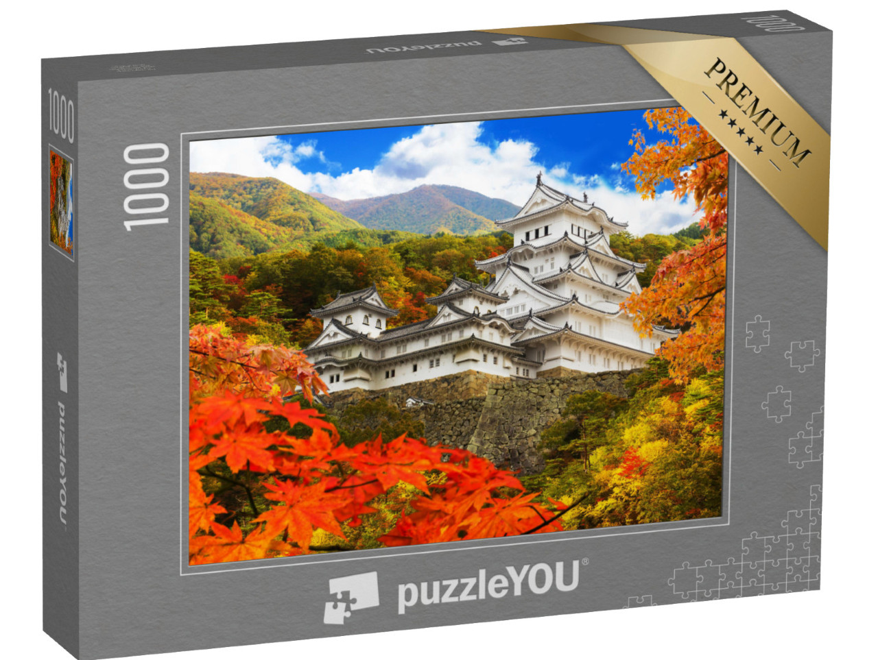 puzzle 1000 dílků „Malebný hrad Himedži na podzim, světové dědictví UNESCO, Japonsko“