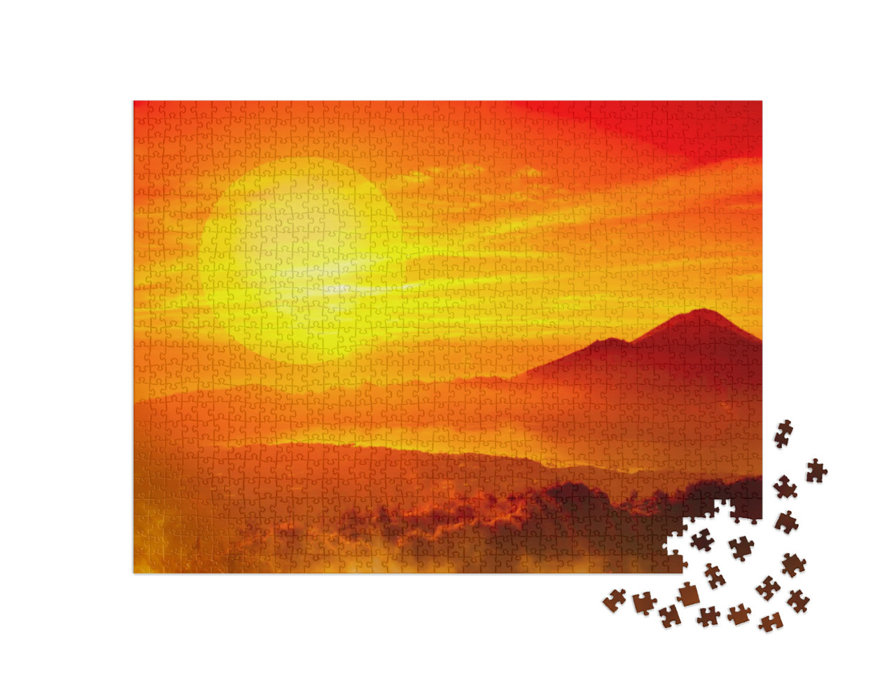 puzzle 1000 dílků „Africká savana v záři rudého západu slunce“