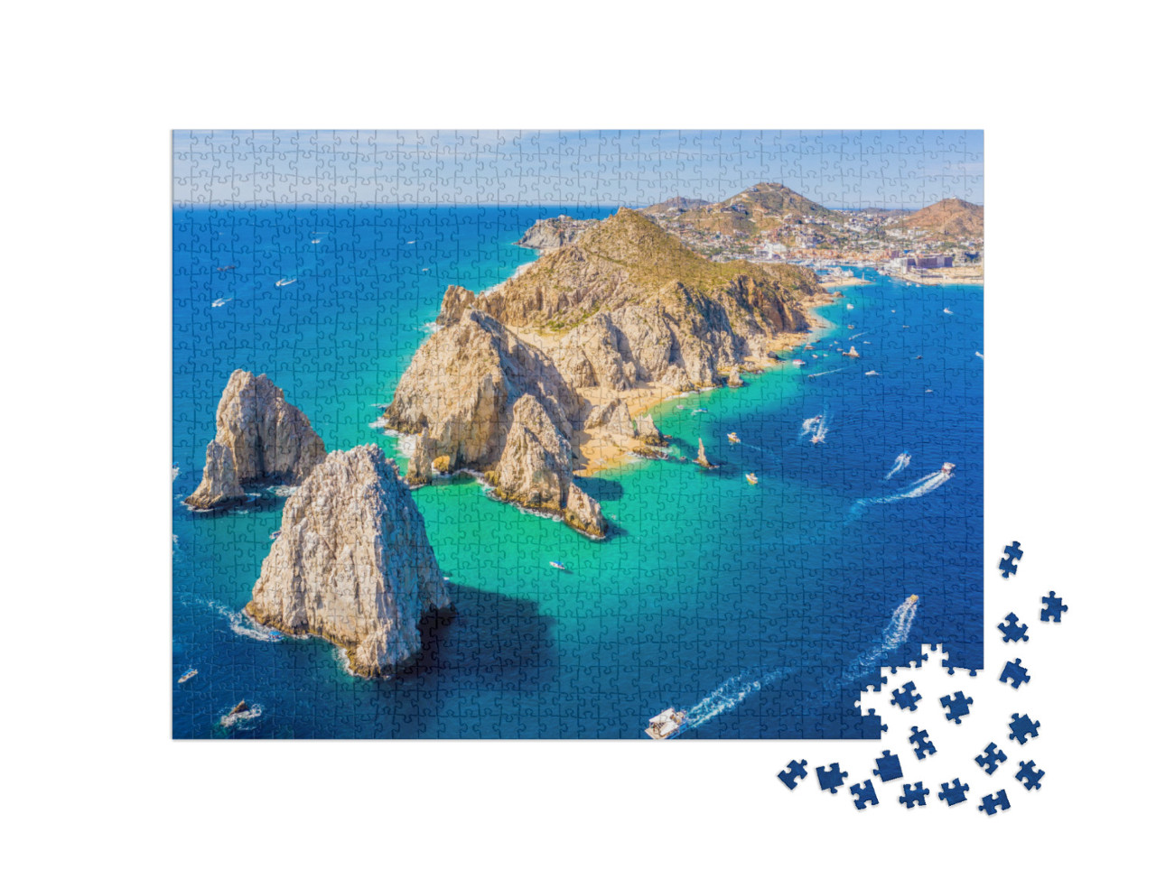 puzzle 1000 dílků „Letecký pohled na Lands End a oblouk v Cabo San Lucas, Mexiko“