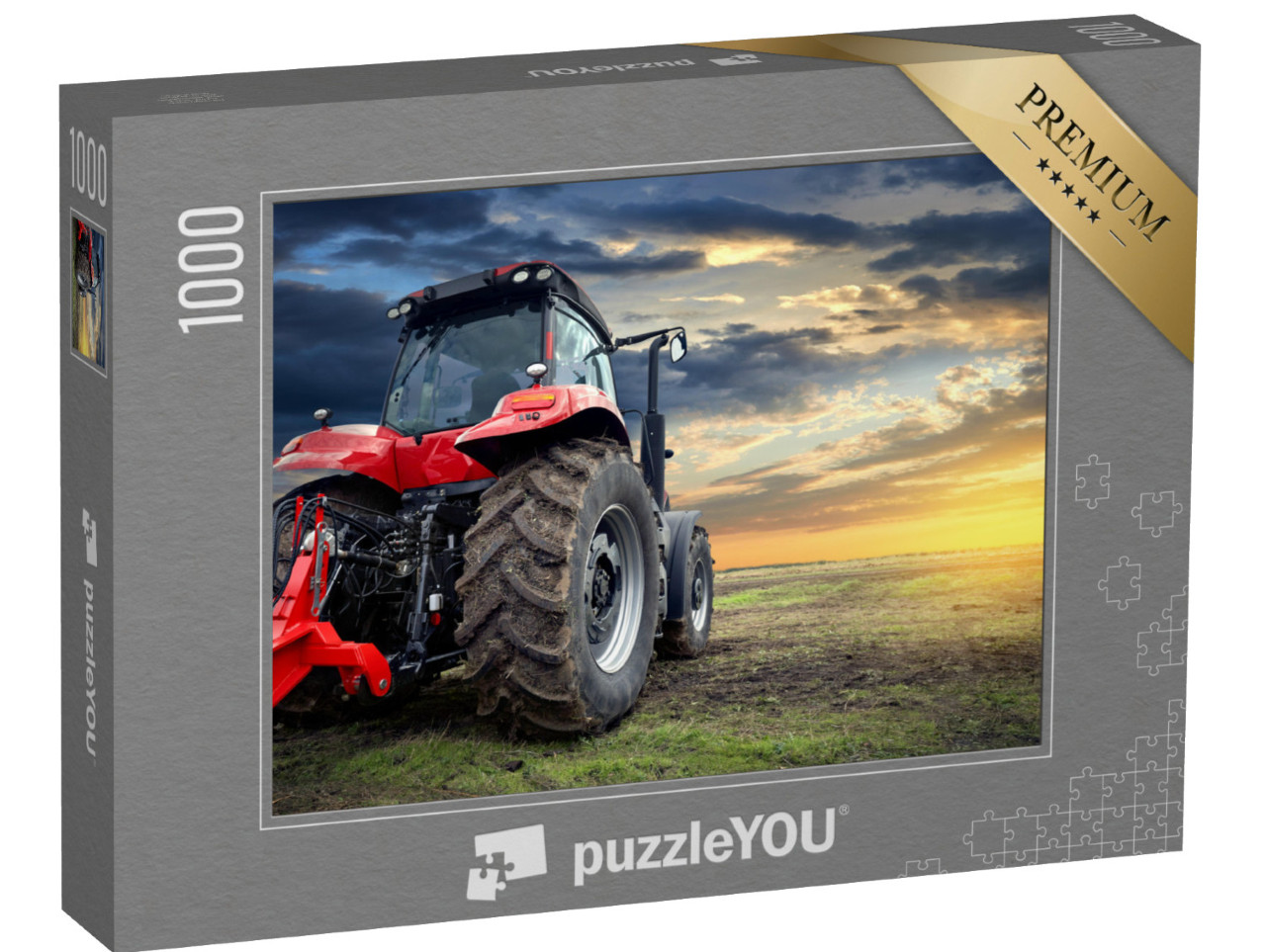 puzzle 1000 dílků „Traktor při západu slunce“