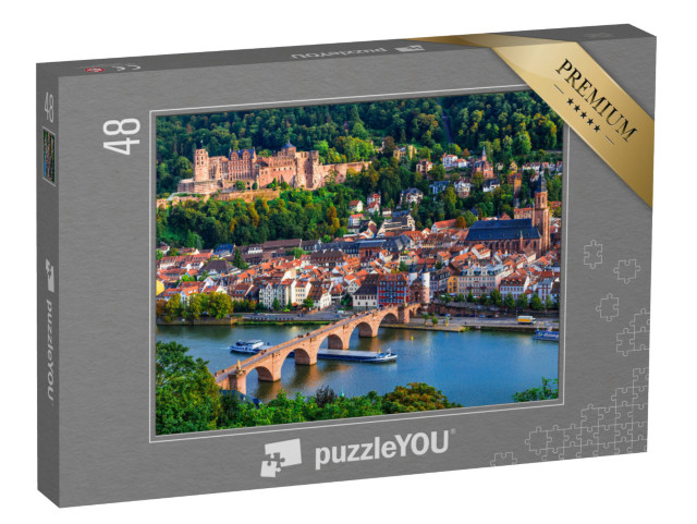 puzzle 48 dílků „Nádherný výhled na Heidelberg na řece Neckar“