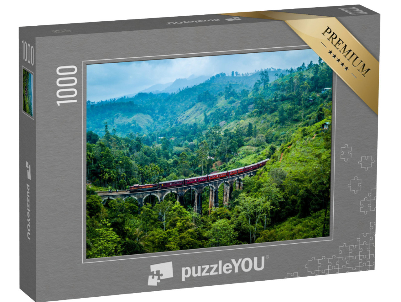 puzzle 1000 dílků „Letecký pohled na půvabný devítiobloukový most, Srí Lanka“