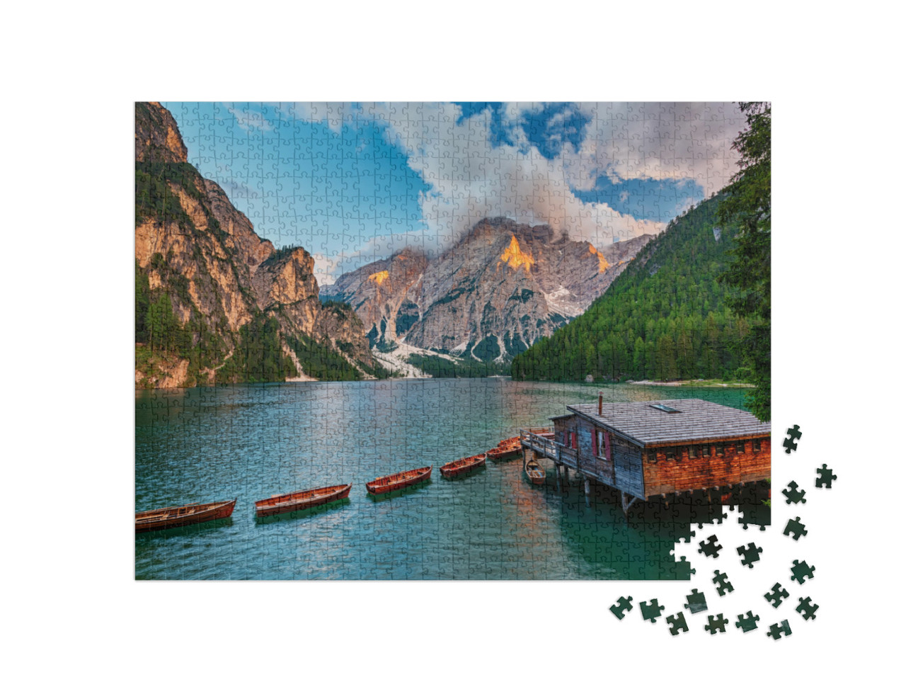 puzzle 1000 dílků „Dolomity: Dolomity: hory a výhledy na jezera, Itálie“