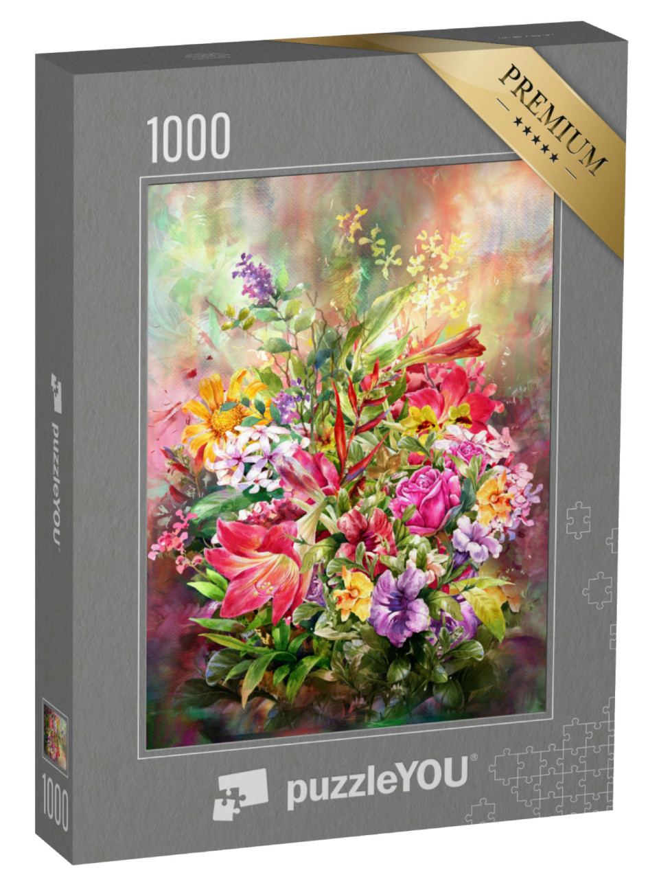 puzzle 1000 dílků „Kytice barevných květin“