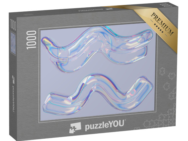 puzzle 1000 dílků „Barevné 3D Fluid Shape Holographic Gradient, geometrické...“