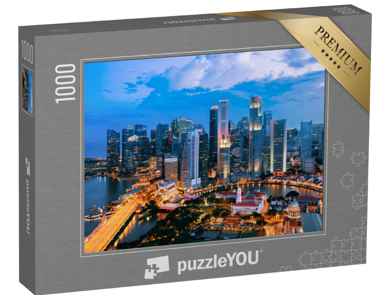 puzzle 1000 dílků „Město Singapur za soumraku: budovy Marina Bay“