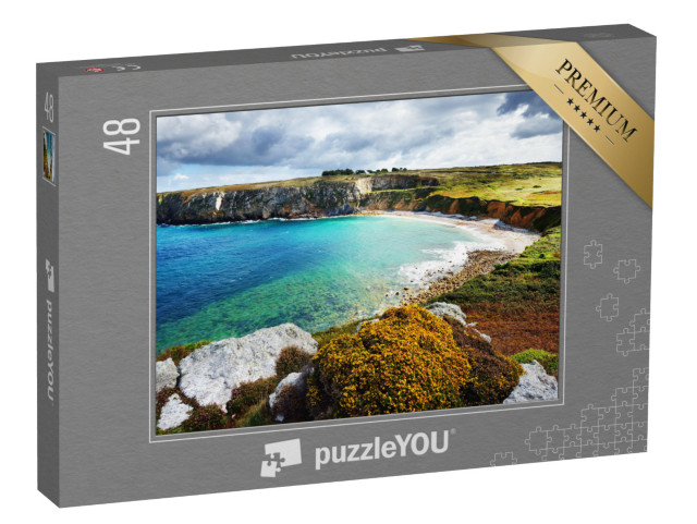 puzzle 48 dílků „Pohled na mořskou lagunu v Pointe de Toulinguet v Bretani, Francie“