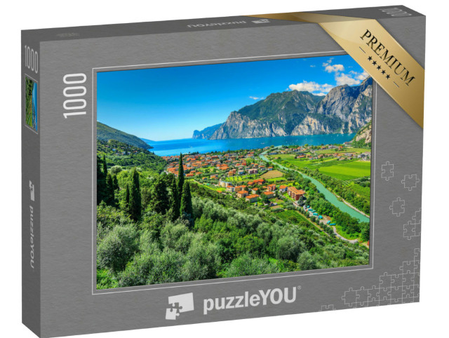 puzzle 1000 dílků „Jezero Garda a řeka Sarca u Torbole, Itálie“
