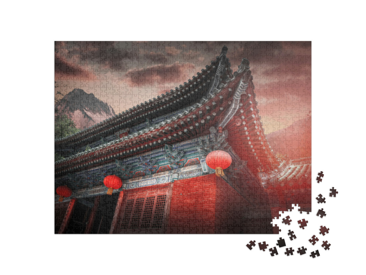 puzzle 1000 dílků „Šaolin je buddhistický klášter, Čína“