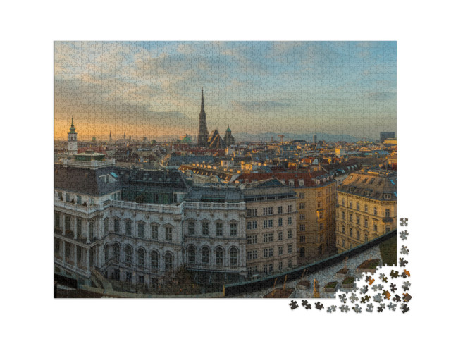 puzzle 2000 dílků „Vídeň při západu slunce, Rakousko“