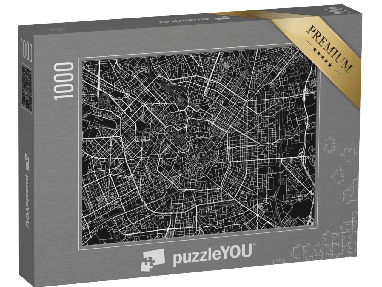 puzzle 1000 dílků „Vektorová mapa Milána“