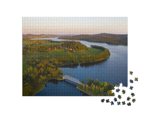 puzzle 1000 dílků „Vodní nádrž Lipno, Šumava, Česká republika“