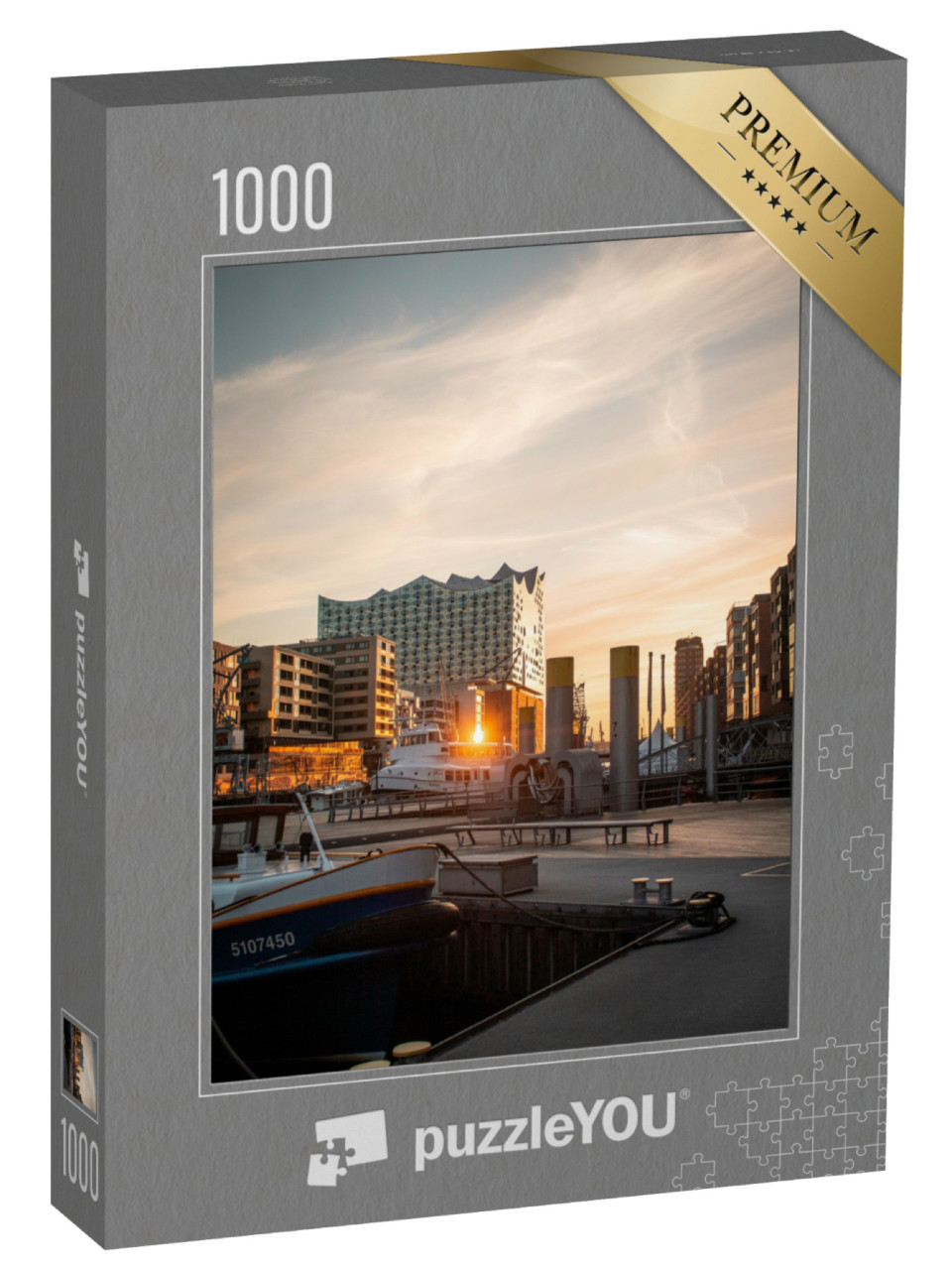 puzzle 1000 dílků „Elbphilharmonie ve světle západu slunce, Hamburk“
