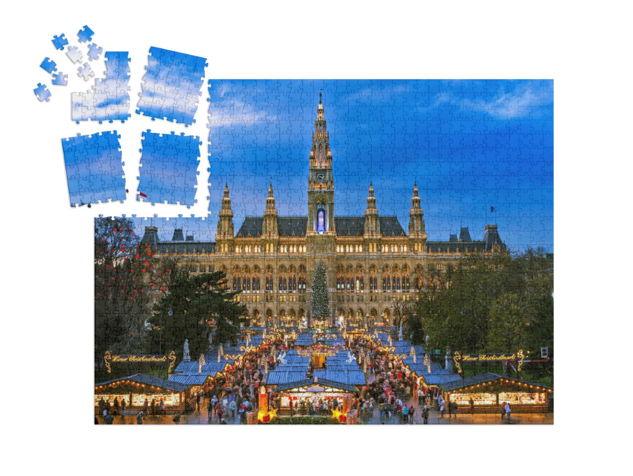 SMART SORTED® | Puzzle 1000 dílků „Vánoční trh, Vídeň, Rakousko“