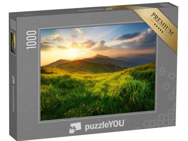 puzzle 1000 dílků „Horské údolí při východu slunce“