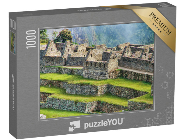 puzzle 1000 dílků „Pohled zblízka na ruiny citadely Machu Picchu v Peru“