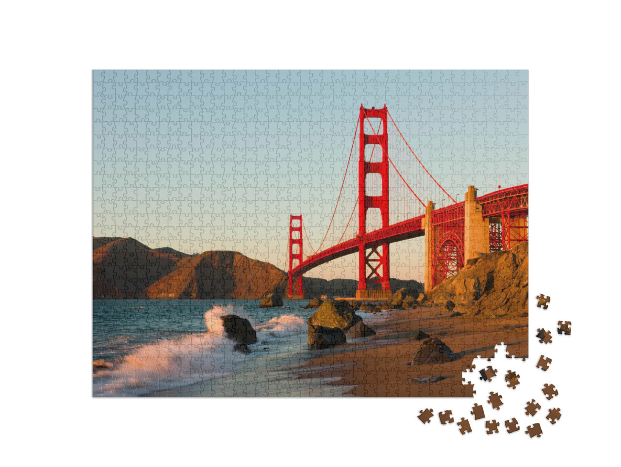 puzzle 1000 dílků „Most Golden Gate v San Franciscu při západu slunce“